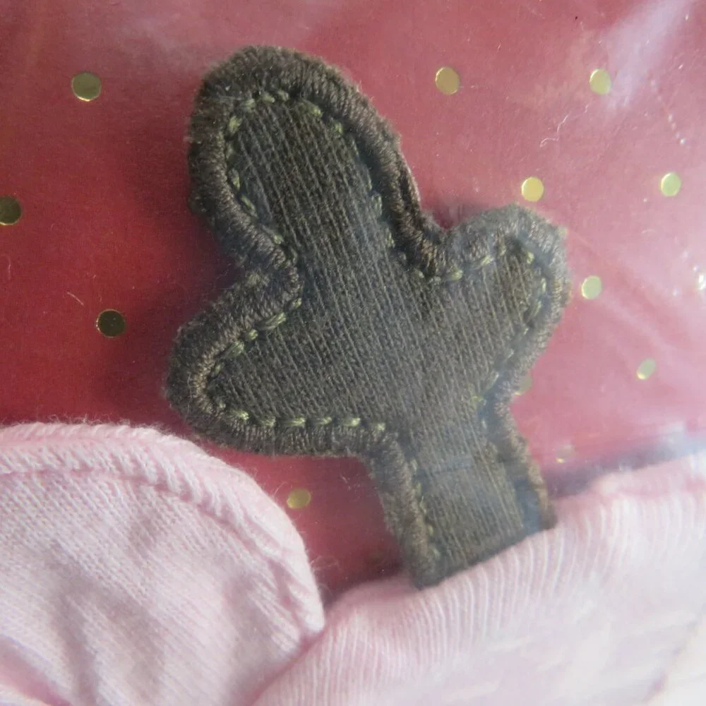 Baby Pink Reindeer knit Hat Cap w Embroidered face Infant Cotton Holiday